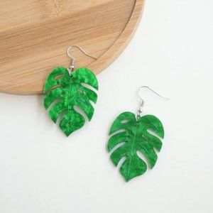 Tropical leaf earrings